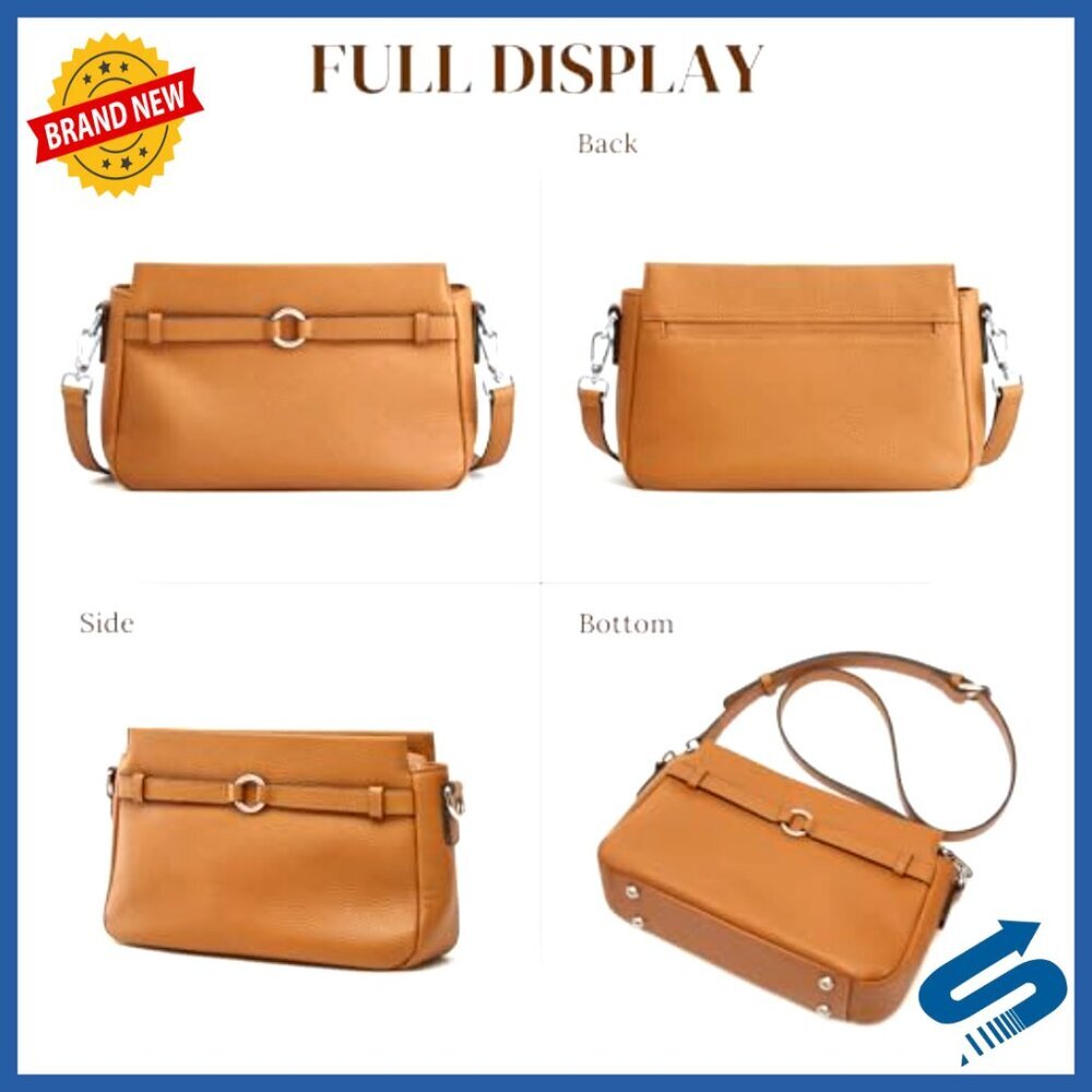 Leather Crossbody Bag Small Trendy Minimal Chic Adjustable Strap Multi - Picture 7 of 7